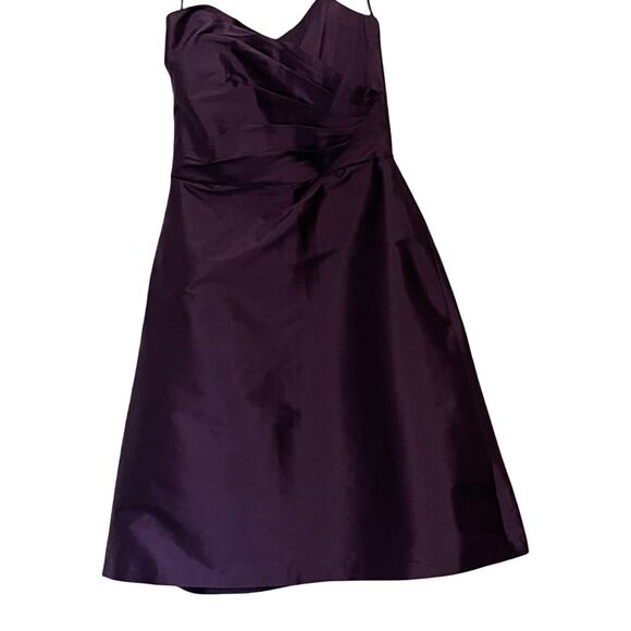 Alfred Sung Dress Womens Size 4 Formal Purple Strapless Ruched 90s Y2K Vintage - Picture 3 of 8